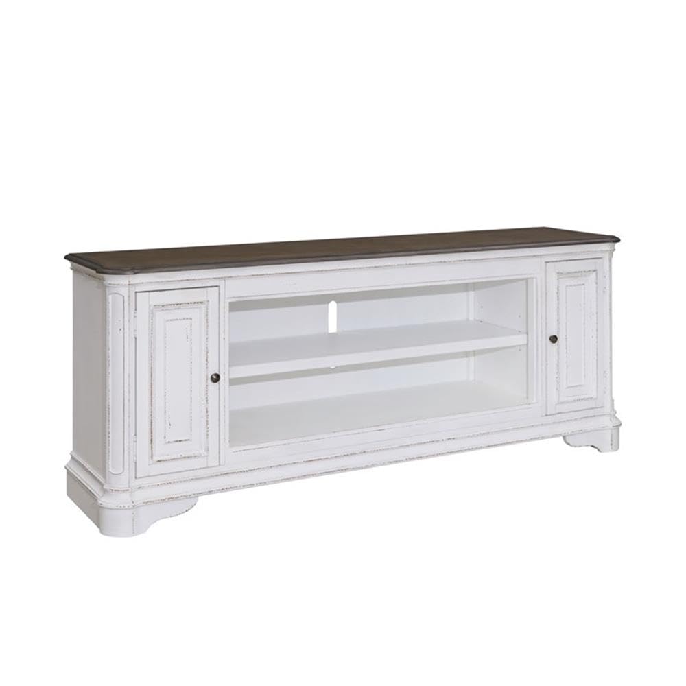 82 Inch Fireplace TV Console with Adjustable Shelves S799