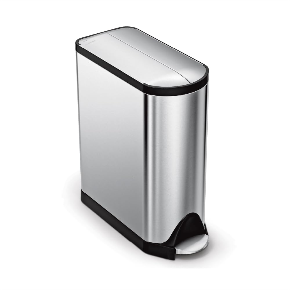 45 Liter Brushed Stainless Steel Step Trash Can G249