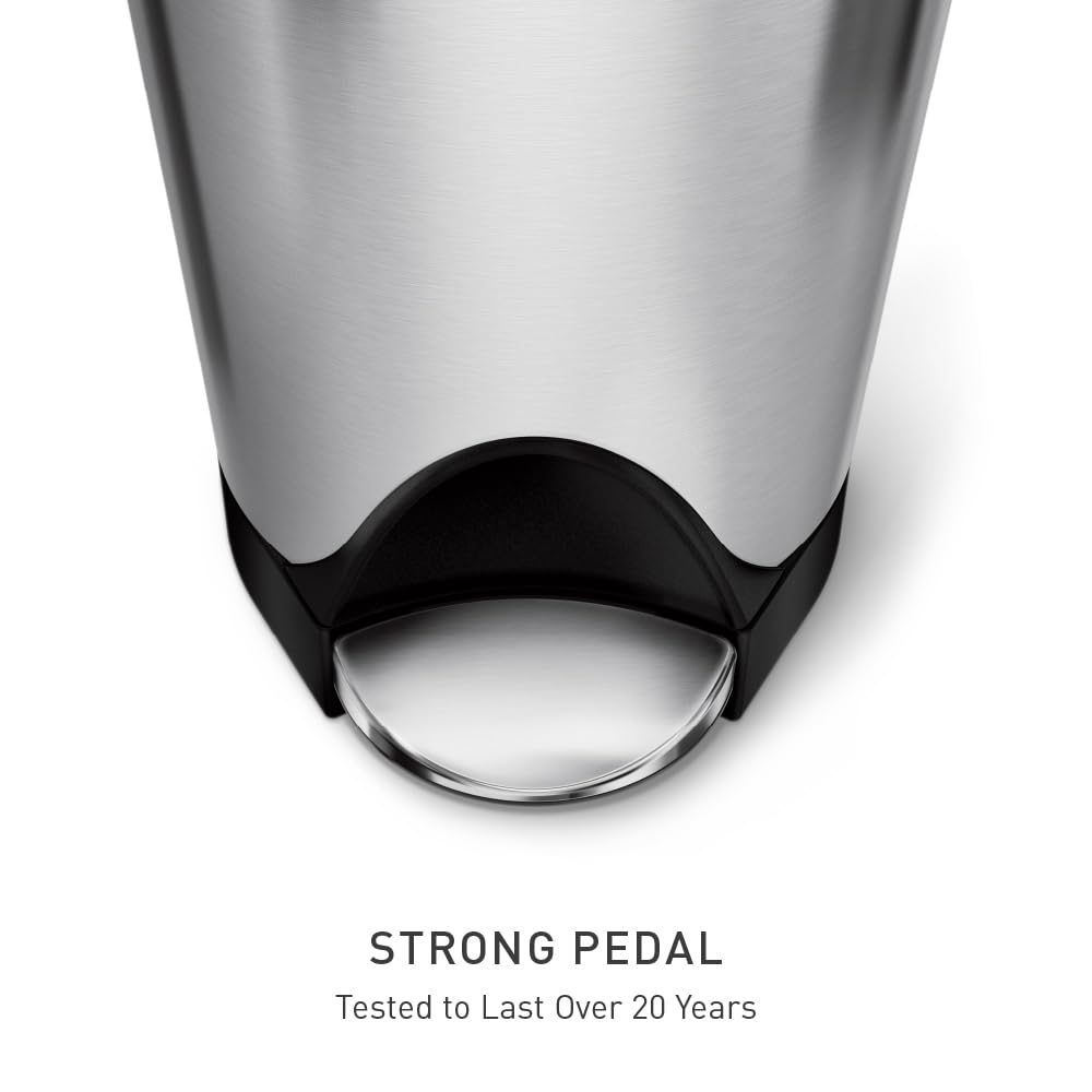 45 Liter Brushed Stainless Steel Step Trash Can G249