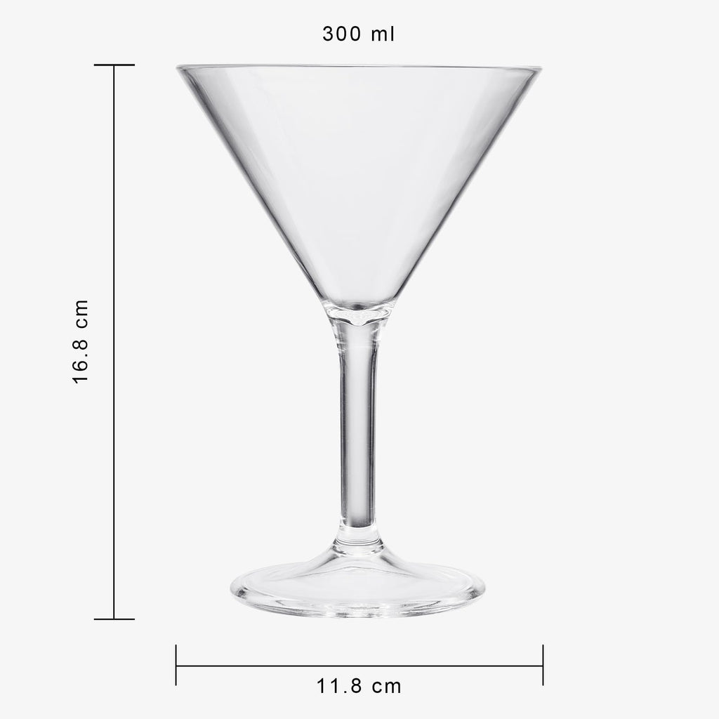 Clear Shatterproof 10oz Martini Glasses Set of 6 C41243