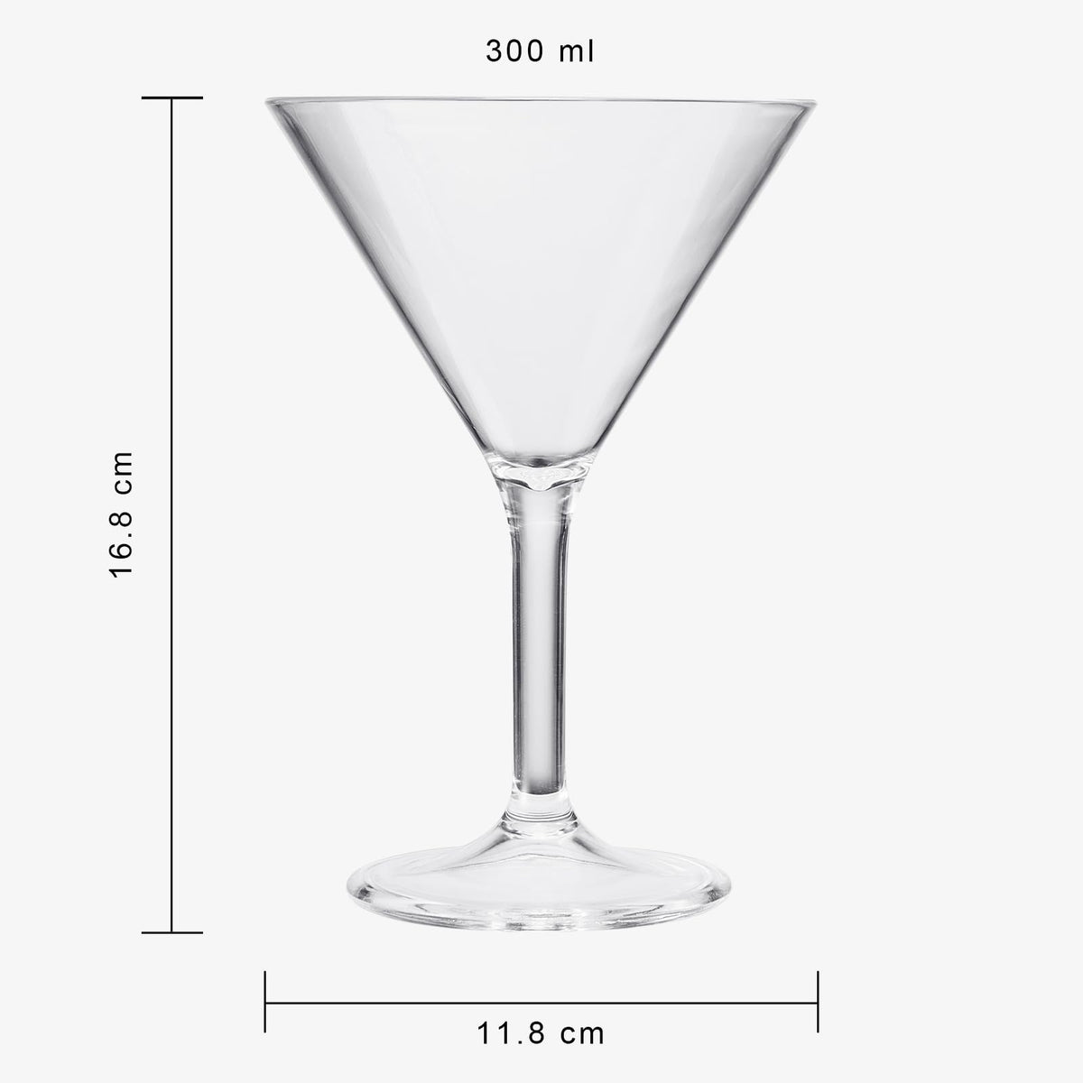 Clear Shatterproof 10oz Martini Glasses Set of 6 C41243