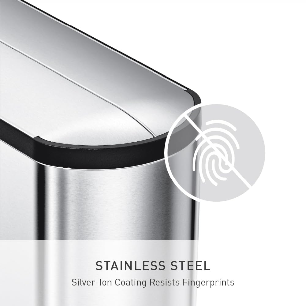 45 Liter Brushed Stainless Steel Step Trash Can G249