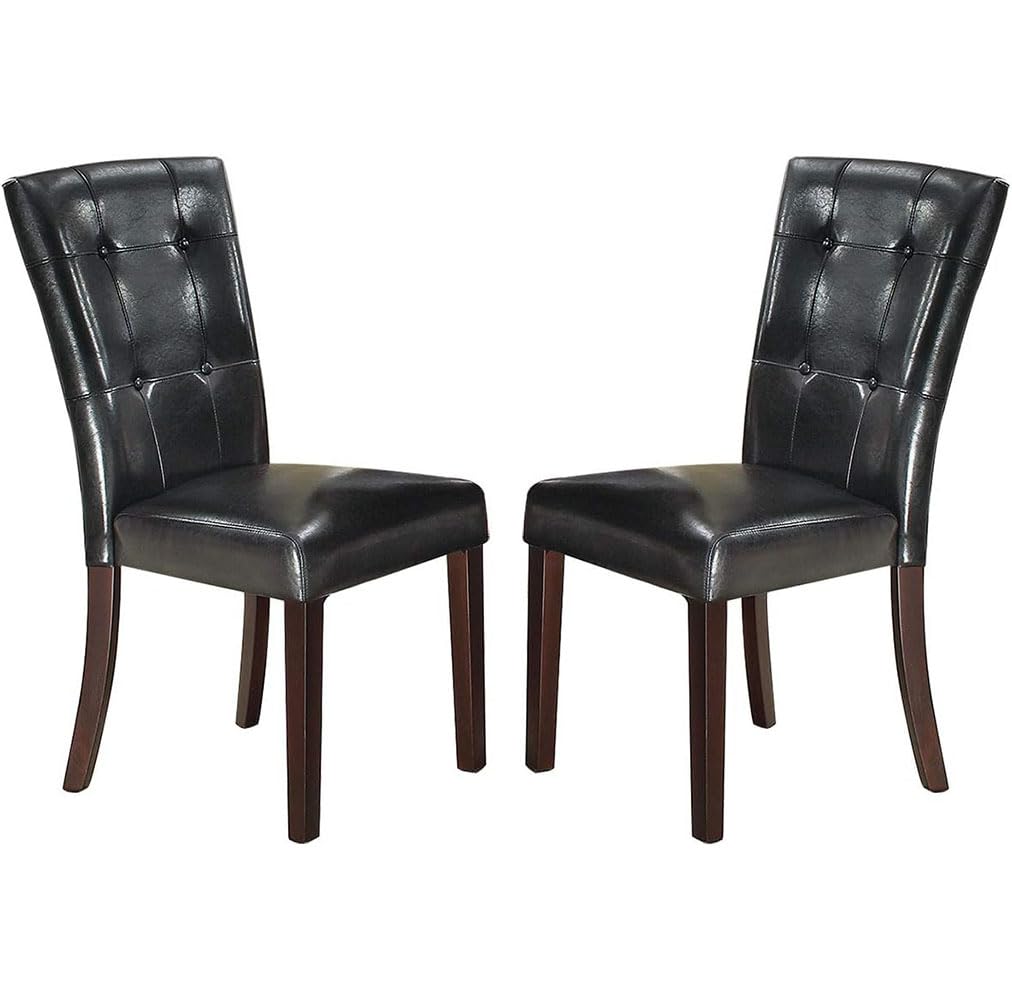 Black Faux Leather Dining Chairs Set of 2 S904836