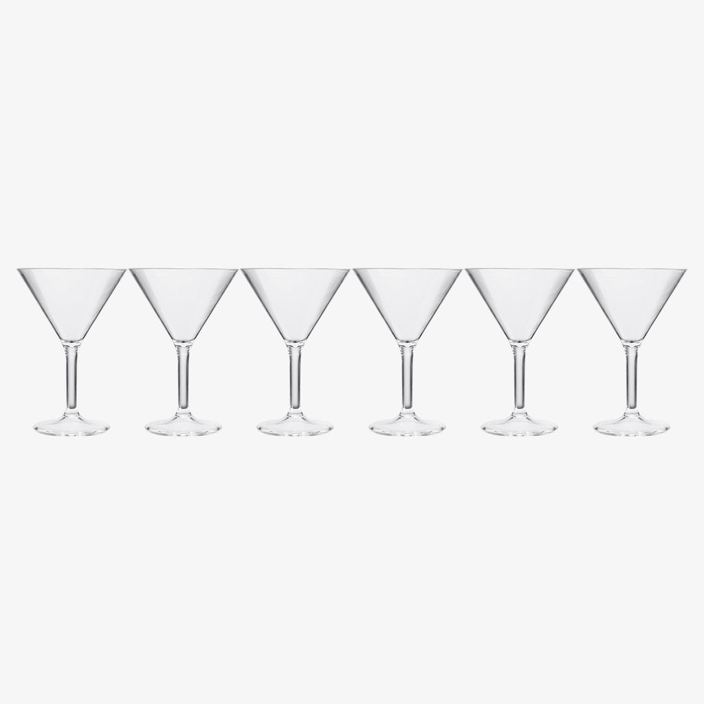 Clear Shatterproof 10oz Martini Glasses Set of 6 C41243