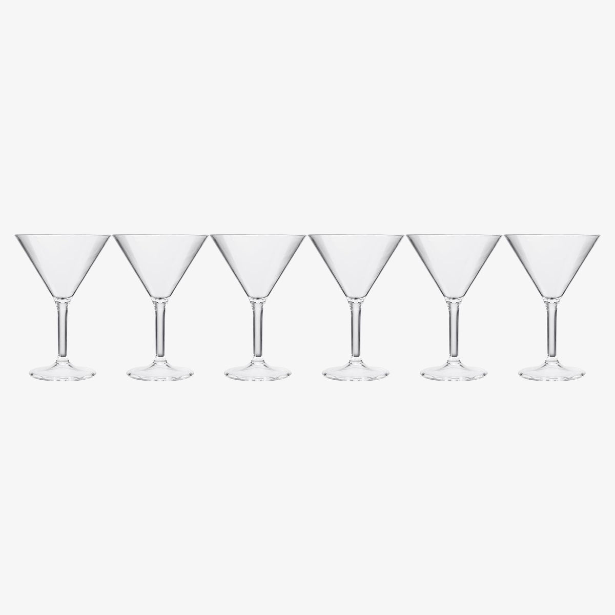 Clear Shatterproof 10oz Martini Glasses Set of 6 C41243