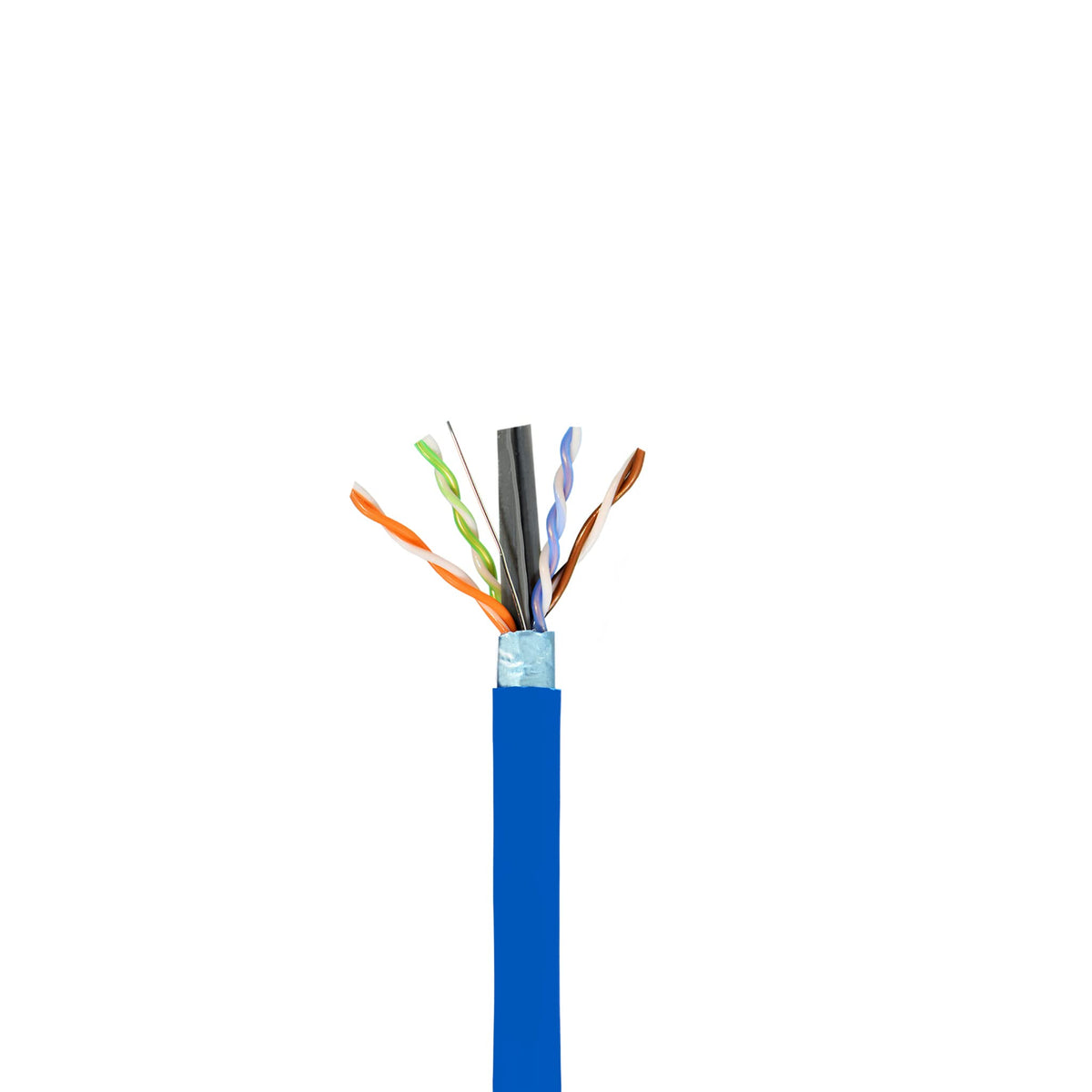 Cat6 Shielded Plenum 1000ft Solid Pure Copper Ethernet Cable Blue T7745