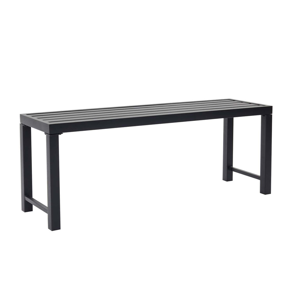 46" Black Metal Backless Outdoor Bench T73335