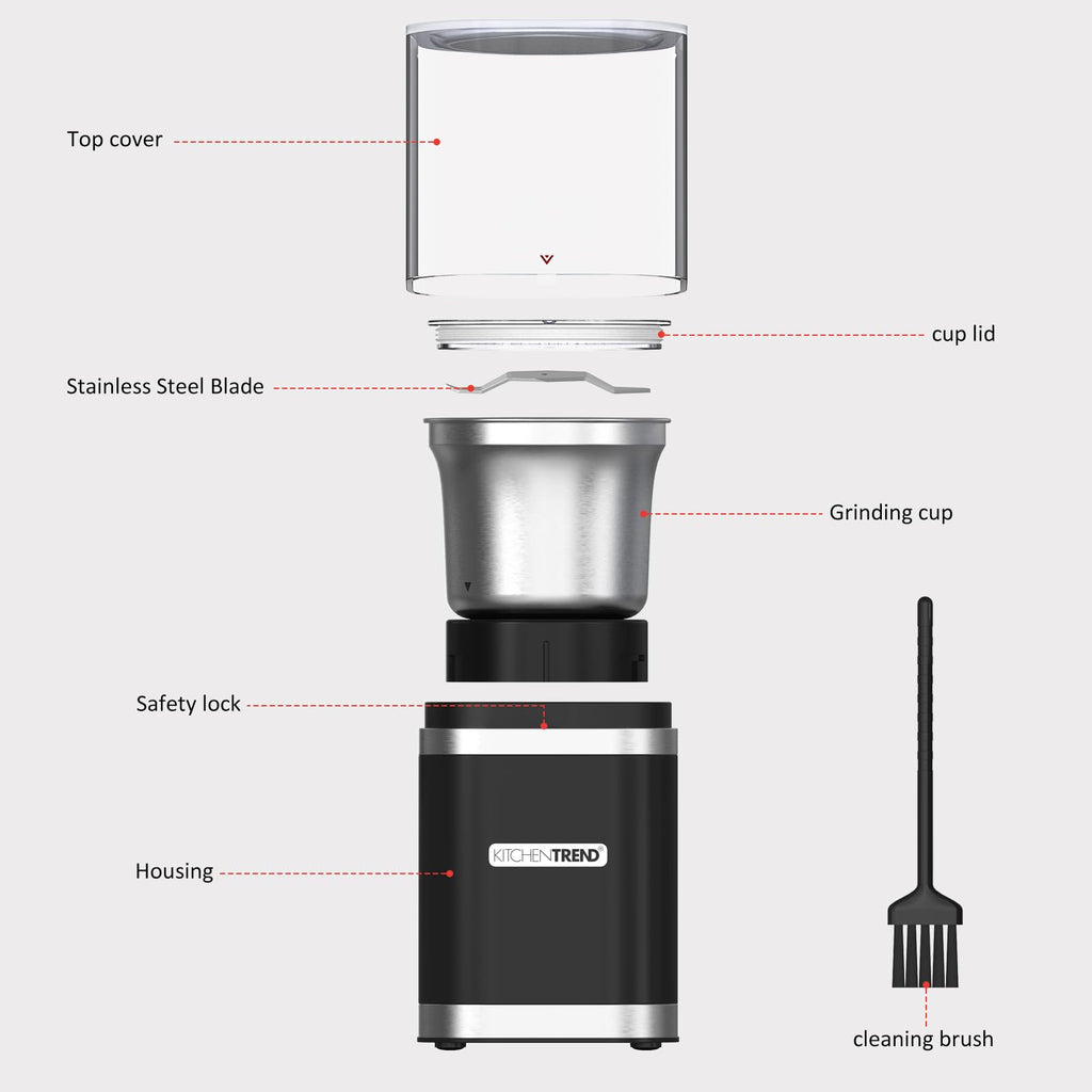 Electric Coffee Bean Grinder with Removable Stainless Steel Bowl L7124
