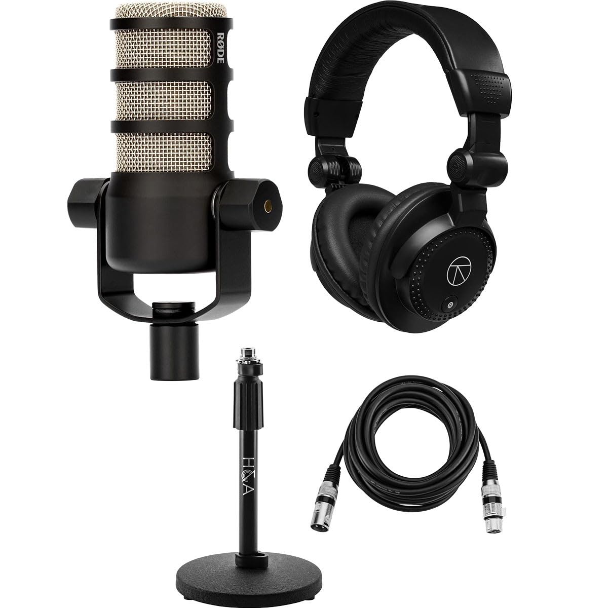 Dynamic Podcasting Microphone with Headphones, Stand, XLR Cable W939