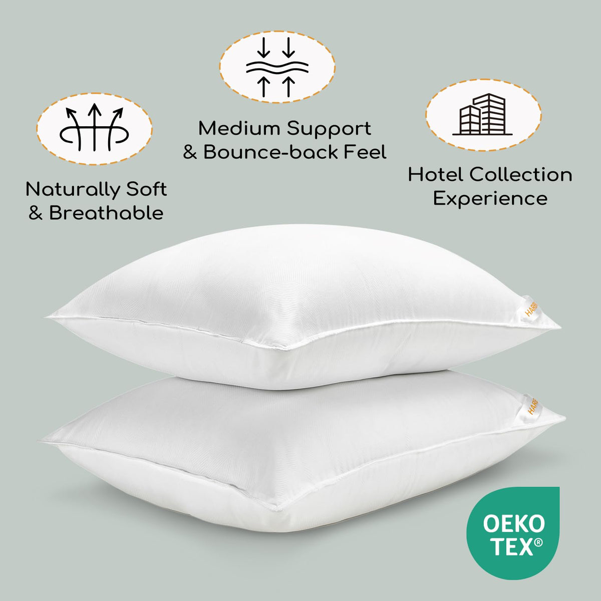 Standard Size Set of 2 Down Alternative Pillows P68332