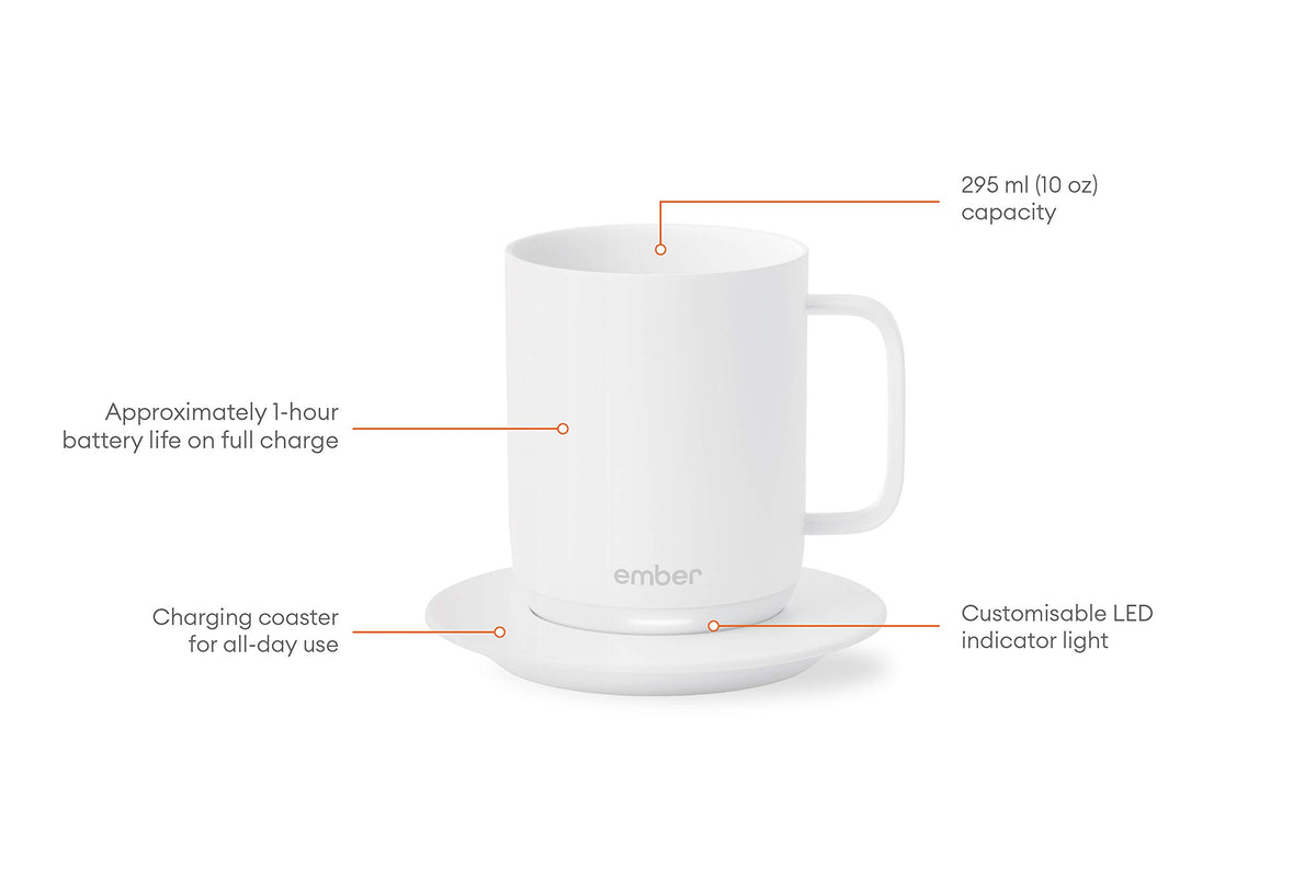 White 10 Ounce Heated Coffee Mug C14466