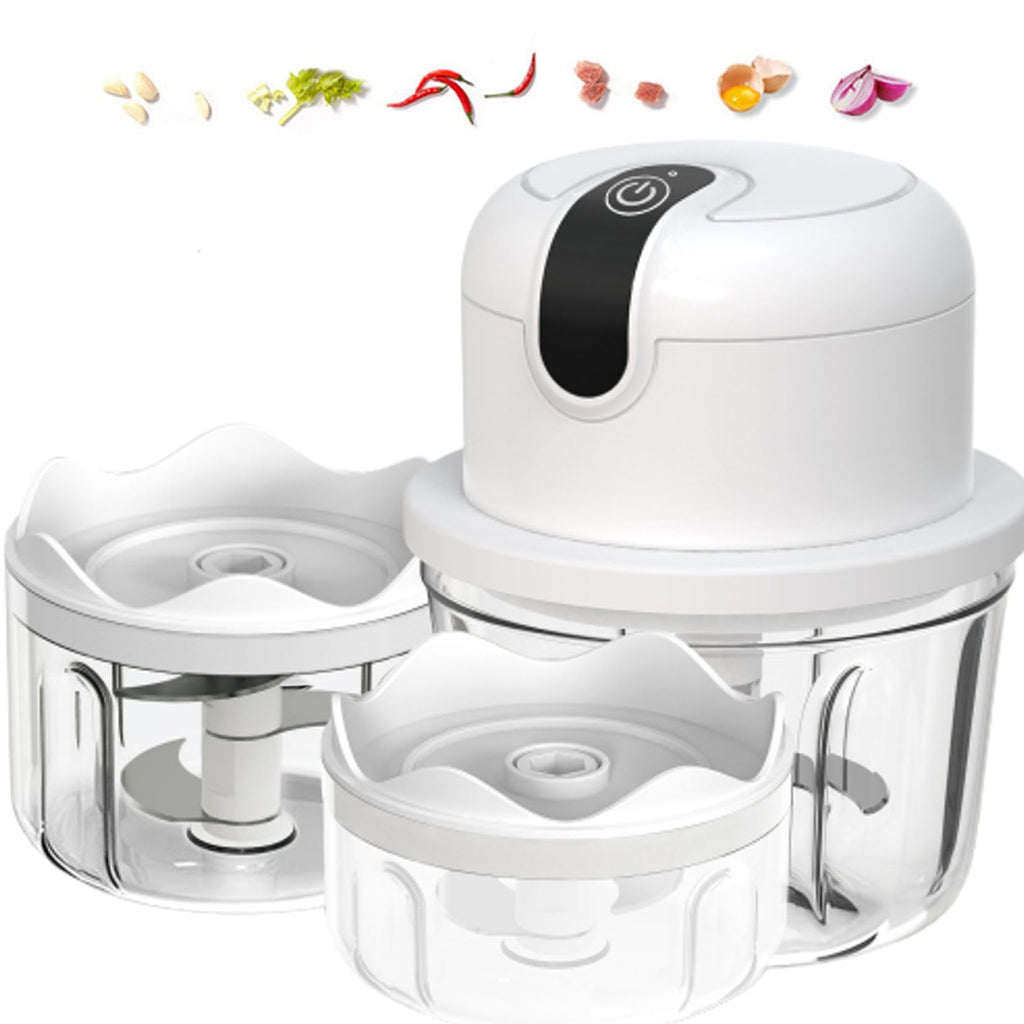 White 3 Cup USB Rechargeable Portable Electric Garlic Crusher J493