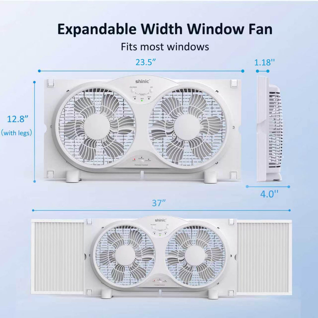 9" Twin Window Fan with Remote N3397