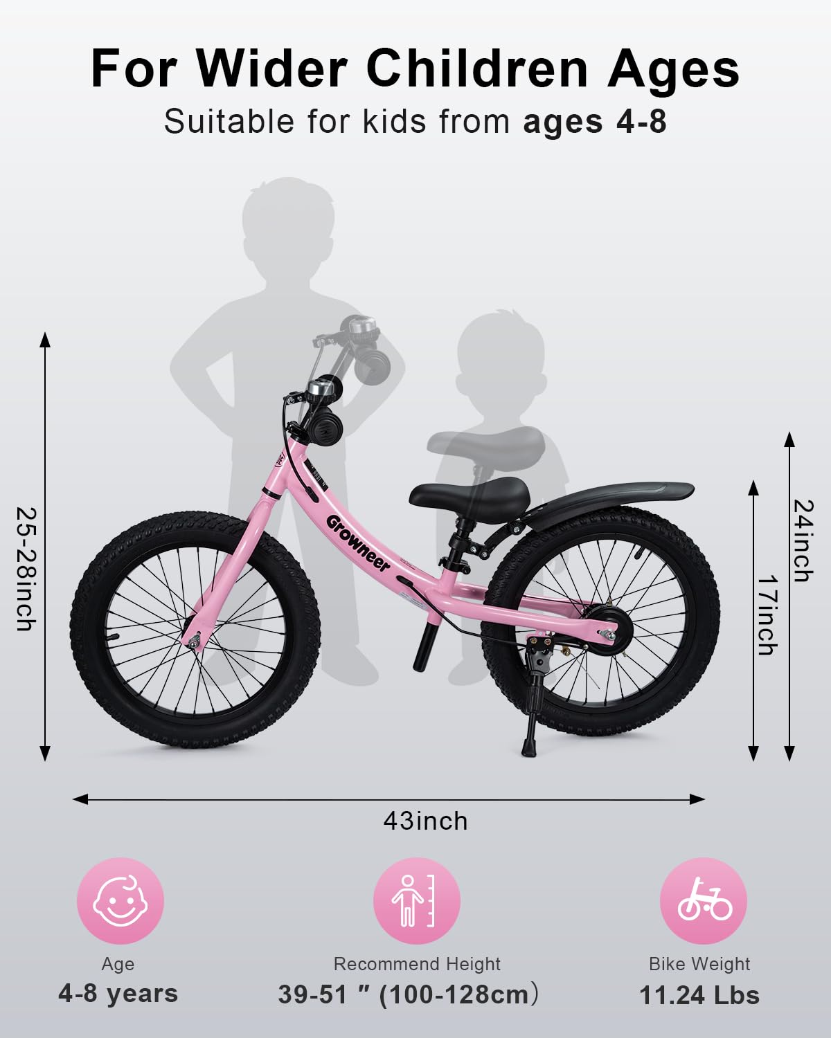 16" Pink Kids Balance Bike H7291
