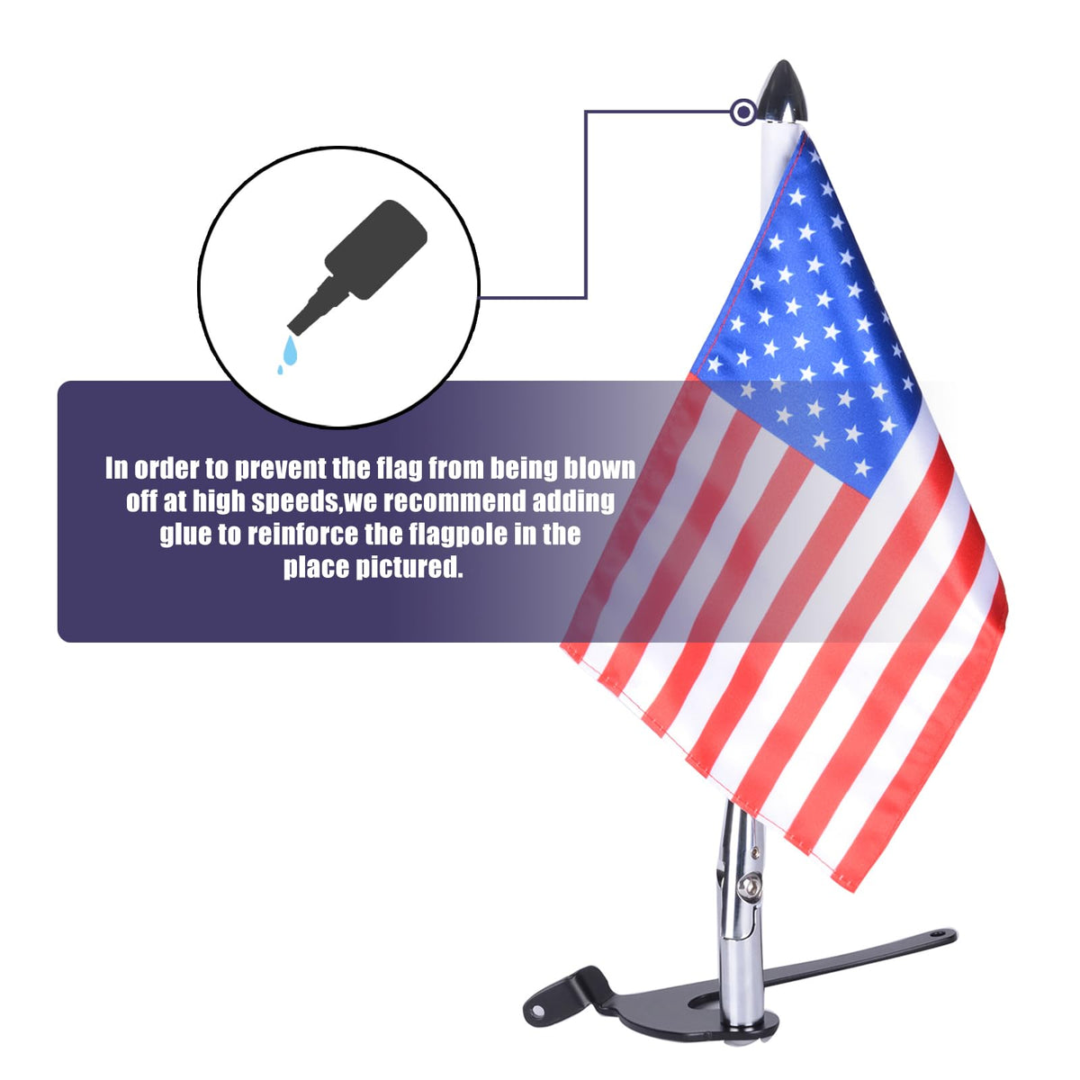 2 Pack Stainless Steel Flag Pole Mount Kit with 6pcs Flags M154619