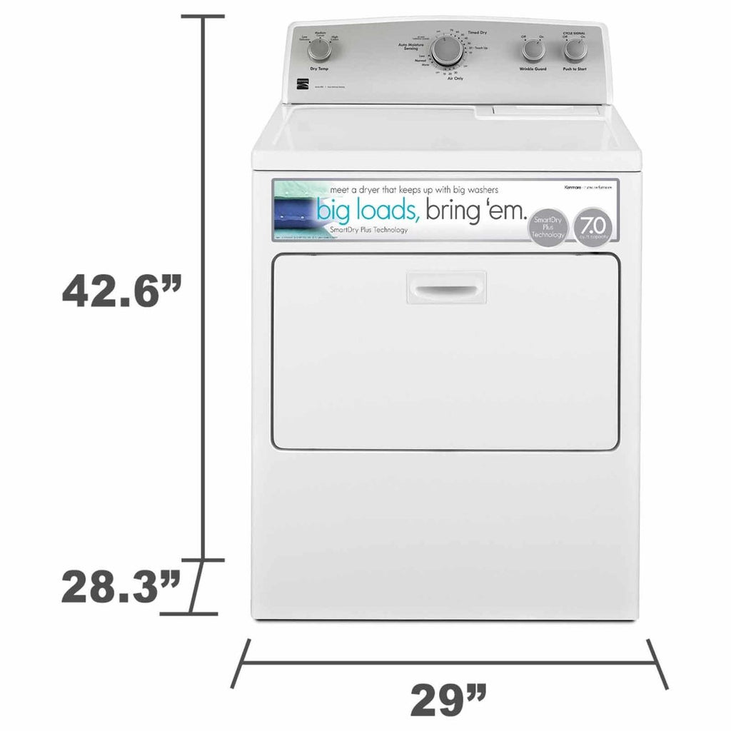 29" Front Load Electric Dryer 7.0 Cubic Feet White B62986