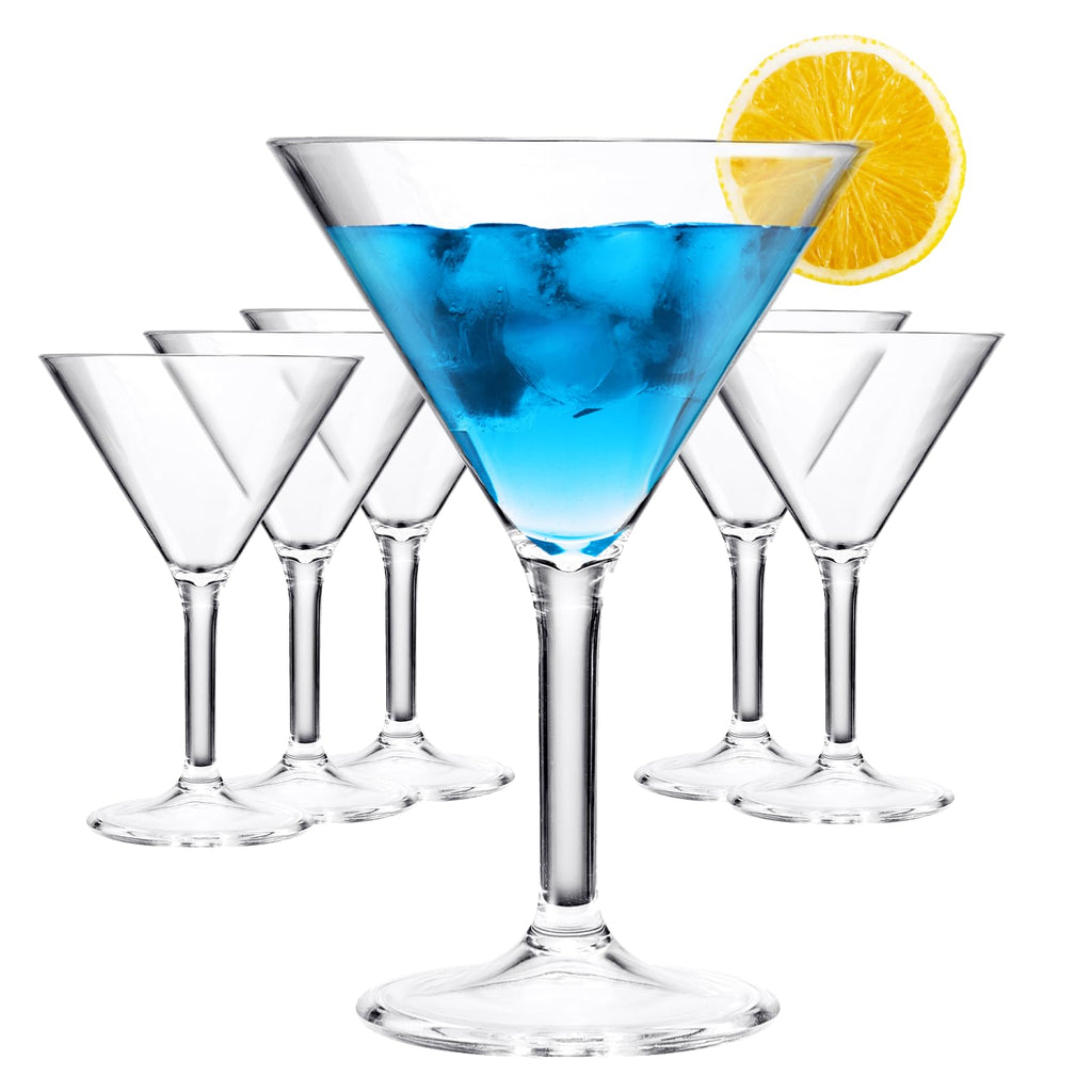 Clear Shatterproof 10oz Martini Glasses Set of 6 C41243