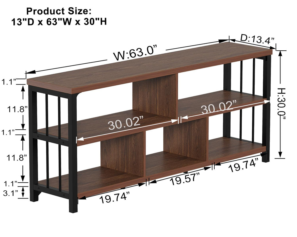 63” Long Low Open Wood Bookshelf X620920