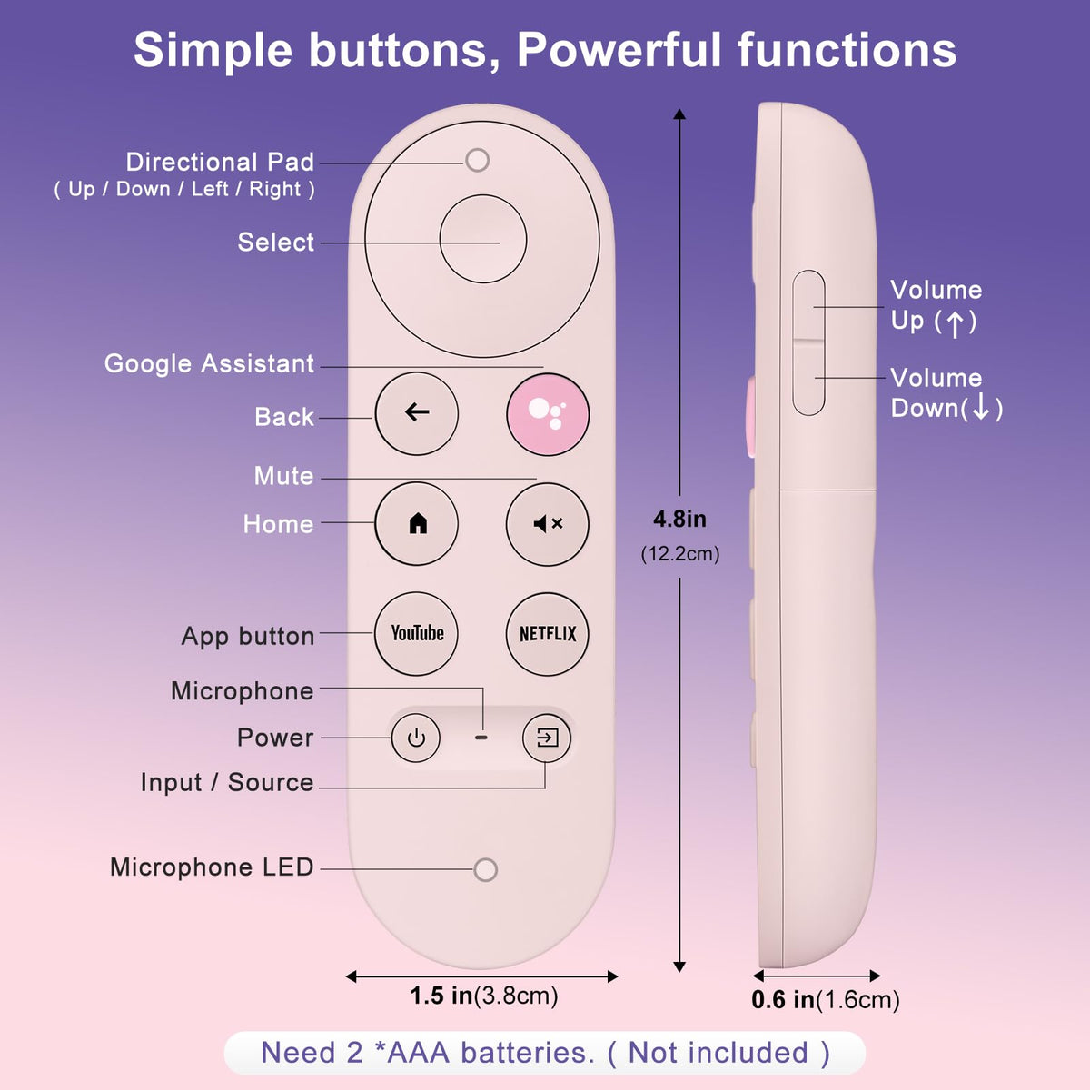 Pink Voice Replacement Remote Control X185