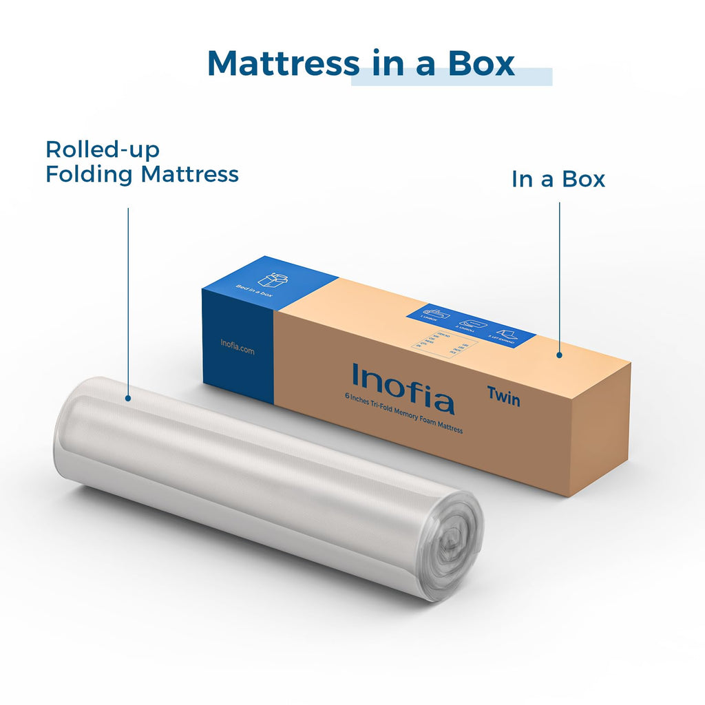 6 Inch Trifold Memory Foam Queen Mattress U701