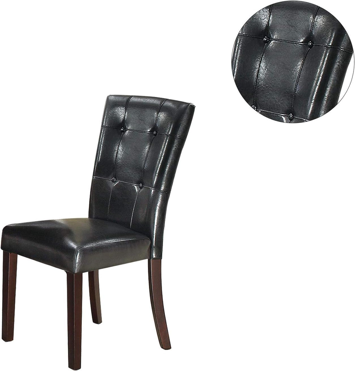 Black Faux Leather Dining Chairs Set of 2 S904836