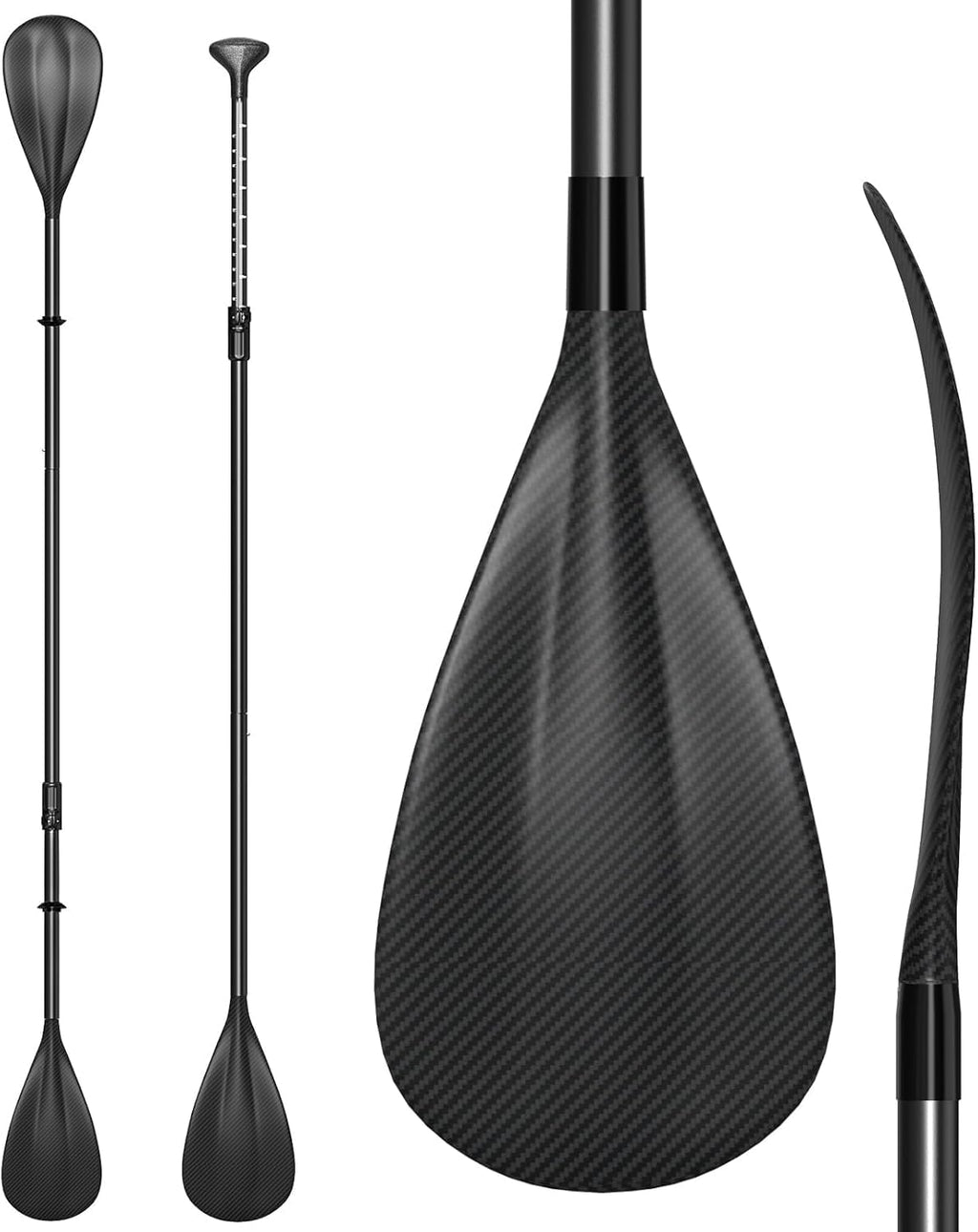 4 Piece Carbon Aluminium Adjustable SUP Paddle 67"-83" V754