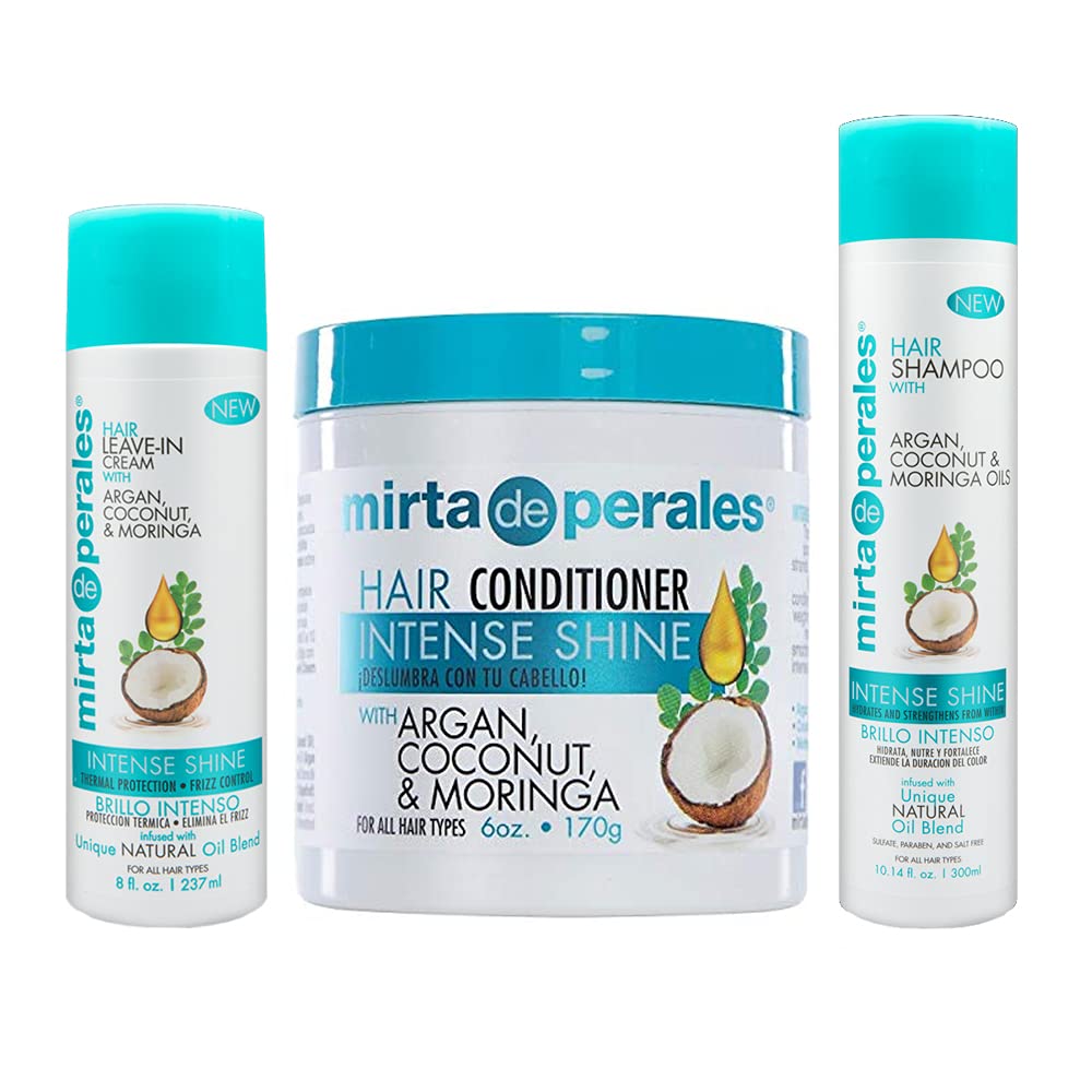 Argan, Coconut & Moringa Oils Shampoo + Conditioner + Leave-in Cream Set V198