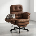 Brown Ergonomic Office Chair with Foot Rest Q583581