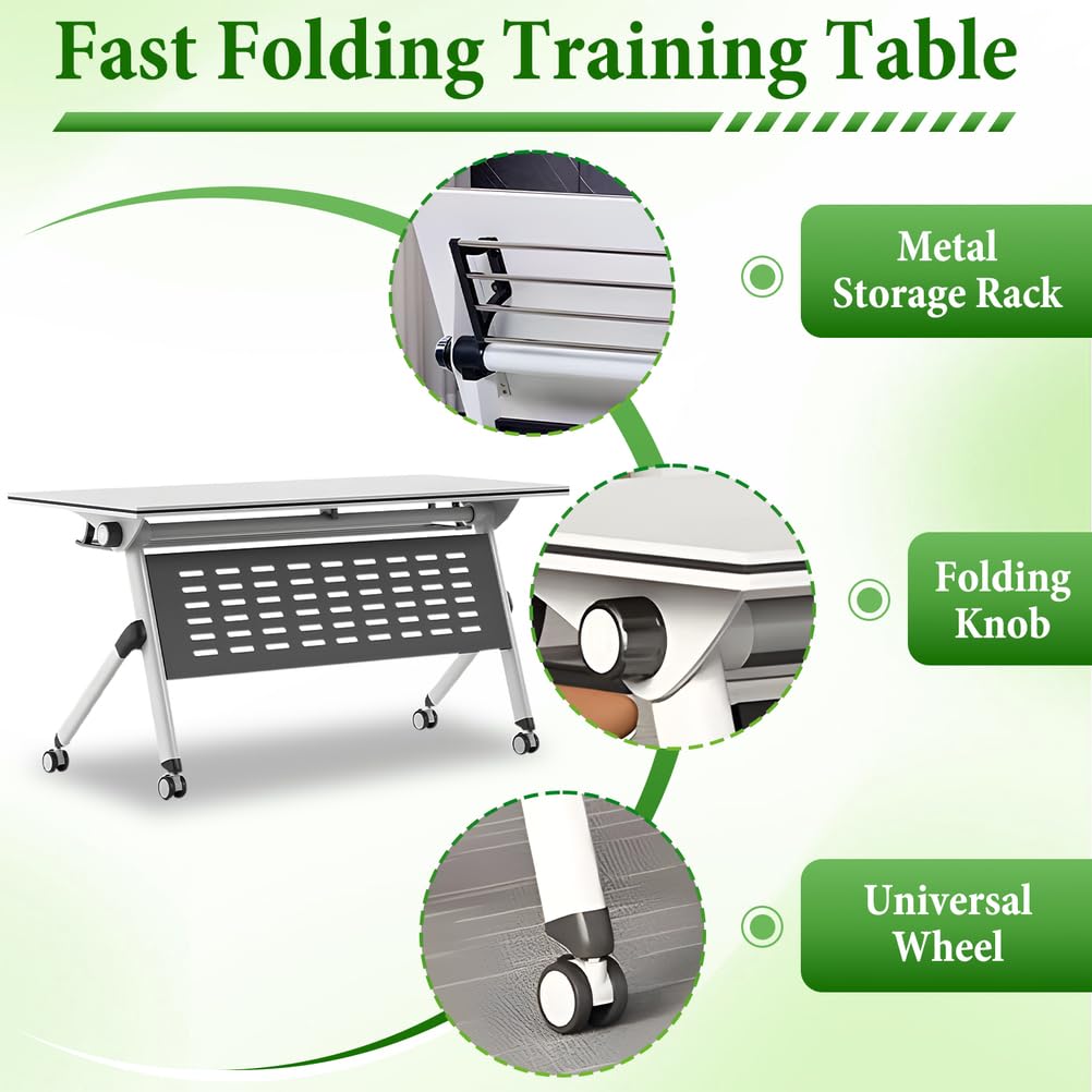 Portable Resin Flip Training Table 55x24x30 Inch F58646