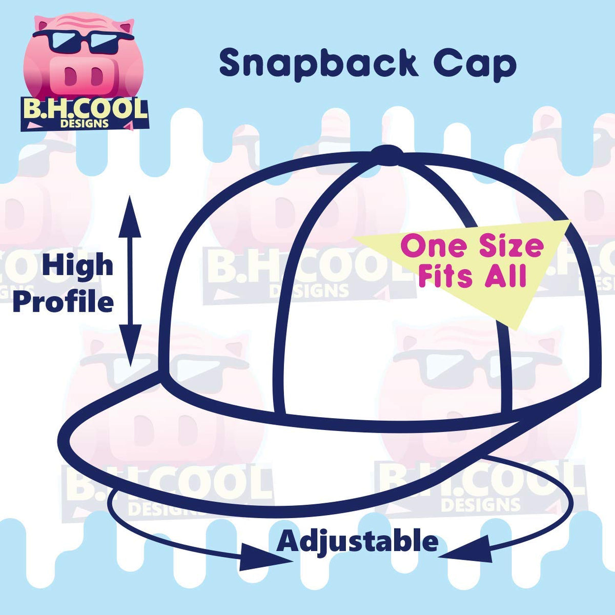 Structured Flat Bill Hat Snapback Closure R35452
