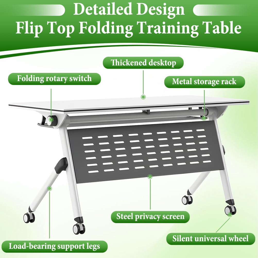Portable Resin Flip Training Table 55x24x30 Inch F58646