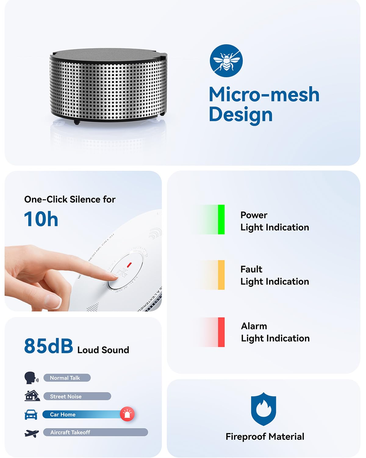 Smoke and Carbon Monoxide Detector Combo 10 Year Battery V43758