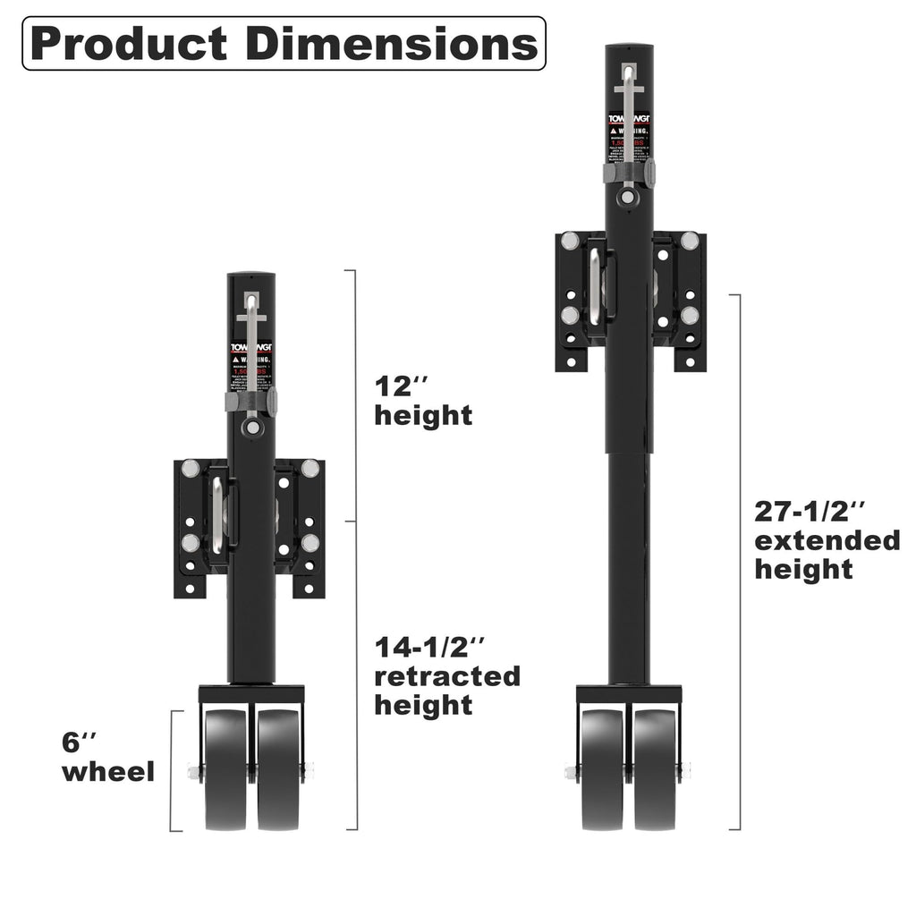6" Dual-Wheel Trailer Jack, 1500lbs, 13" Lift V75457