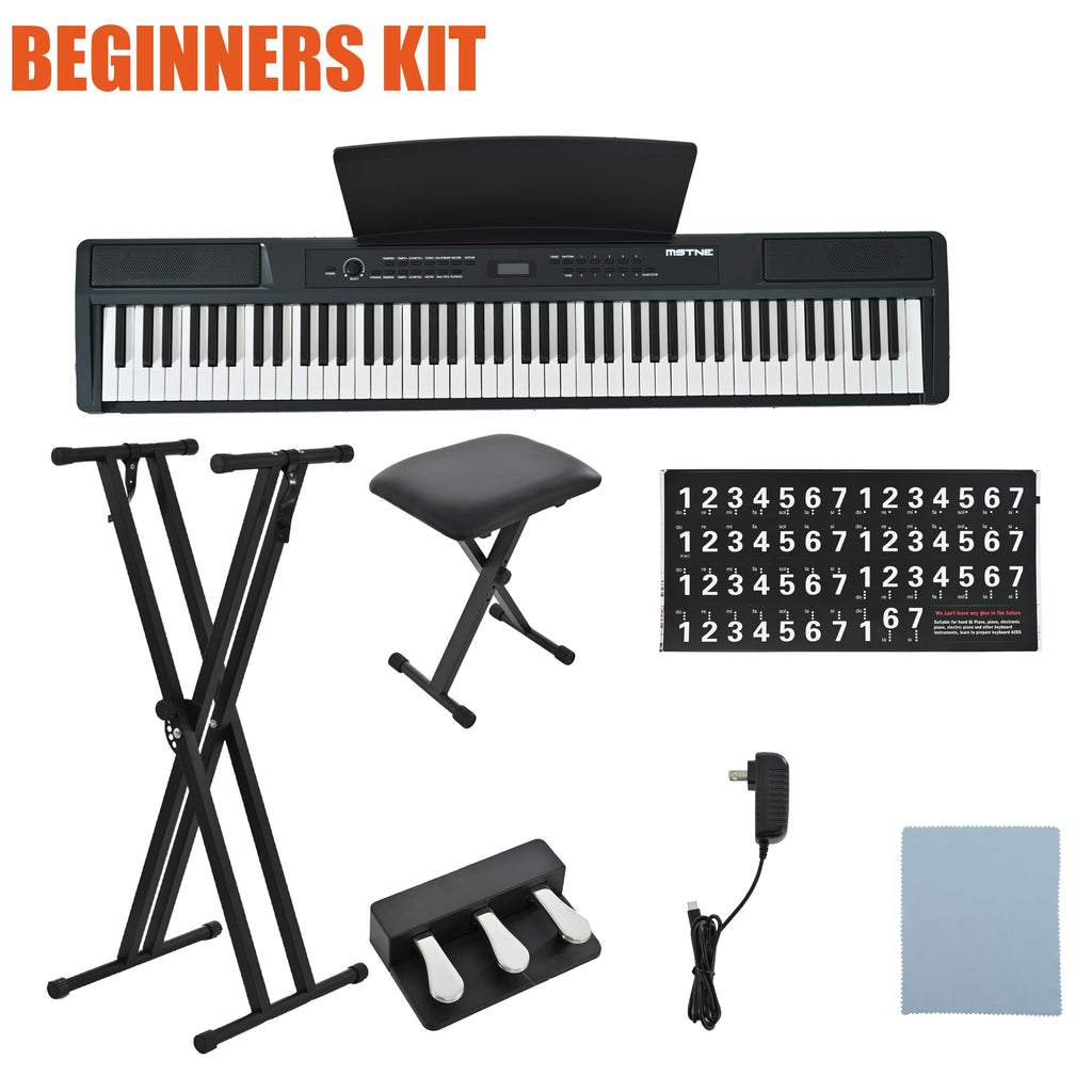 88 Key Weighted Digital Piano with Bench and 3 Pedal Unit S6529