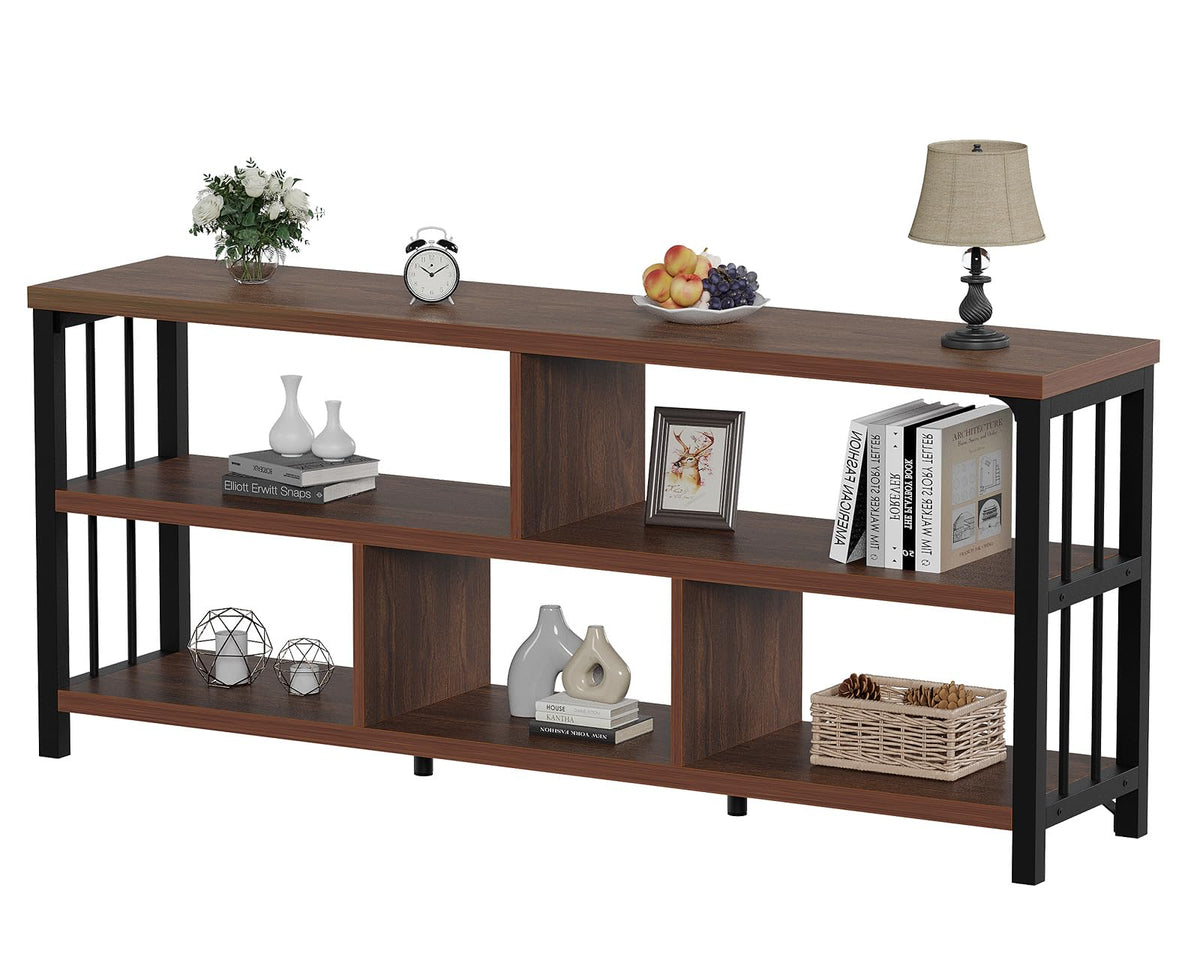63” Long Low Open Wood Bookshelf X620920