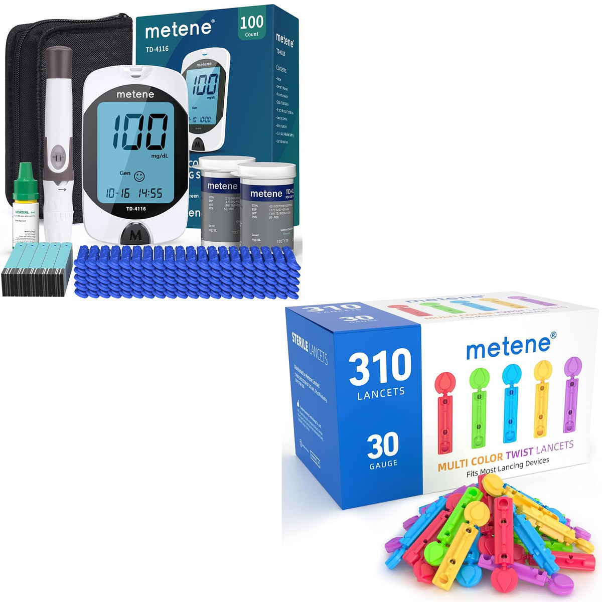 Blood Glucose Monitor Kit & Twist Top Lancets H99658
