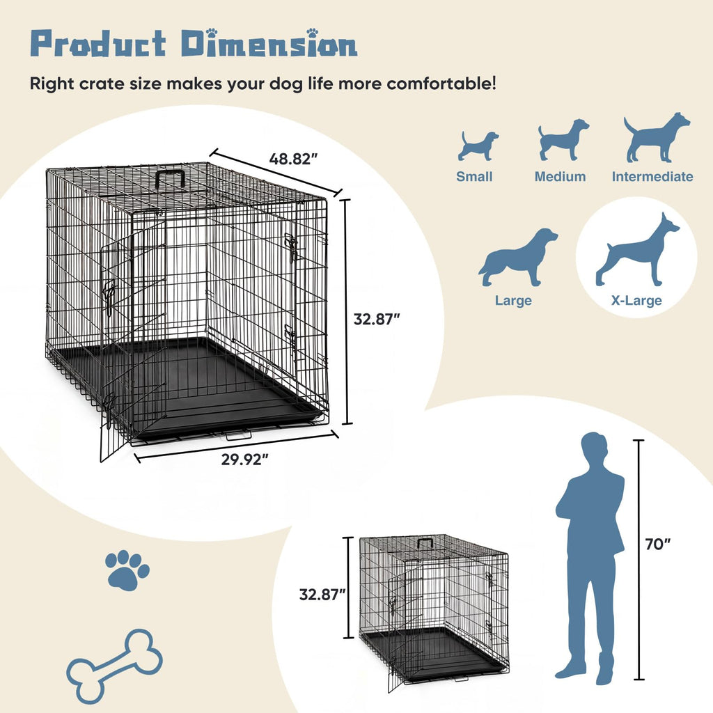 48 Inch Foldable Dog Crate X76378