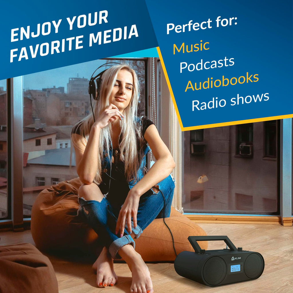 Portable CD Player Boombox with AM FM Radio and Bluetooth Z368