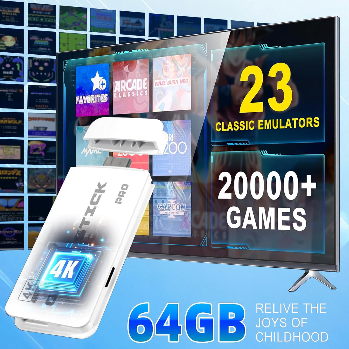 Wireless Retro Gaming Console Built-in 20,000+ Games X924643