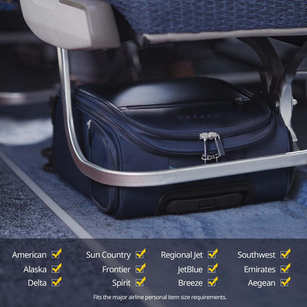 14-Inch Underseat Carry On Luggage with Spinner Wheels & USB Charging Port C4830