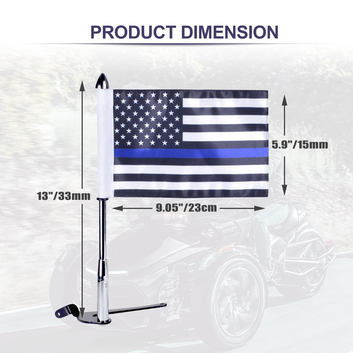 2 Pack Stainless Steel Flag Pole Mount Kit with 6pcs Flags M154619