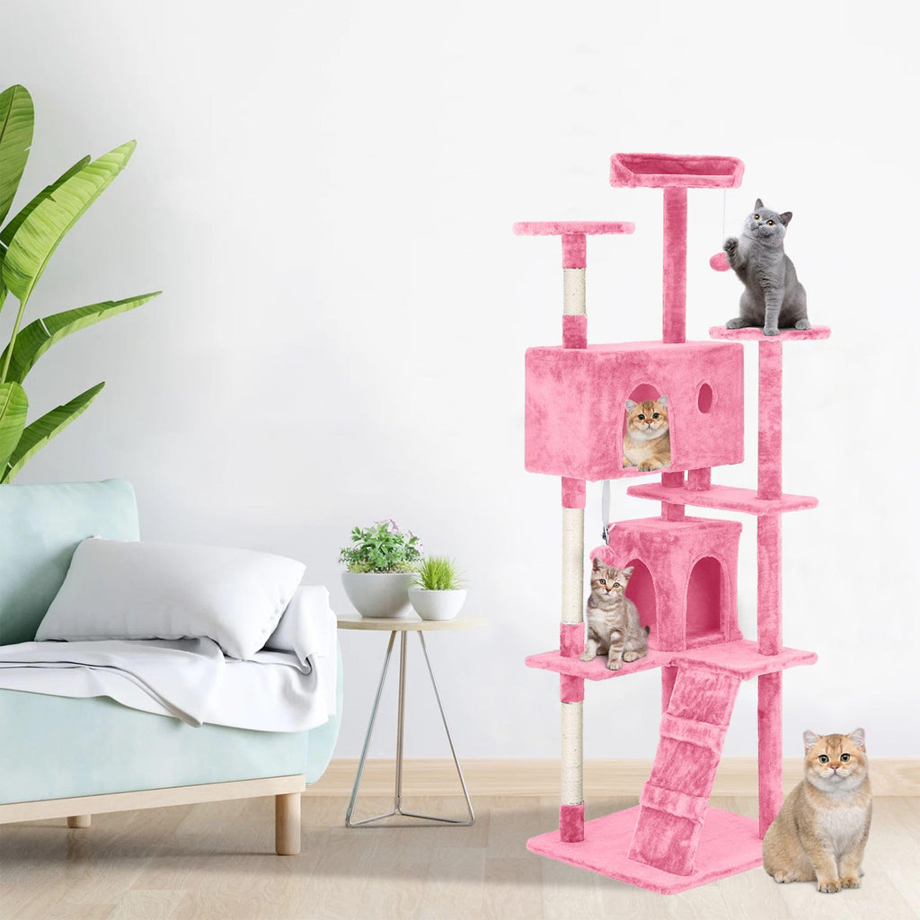 70 inch Multi-Level Cat Tree Tower with Scratching Posts A2206