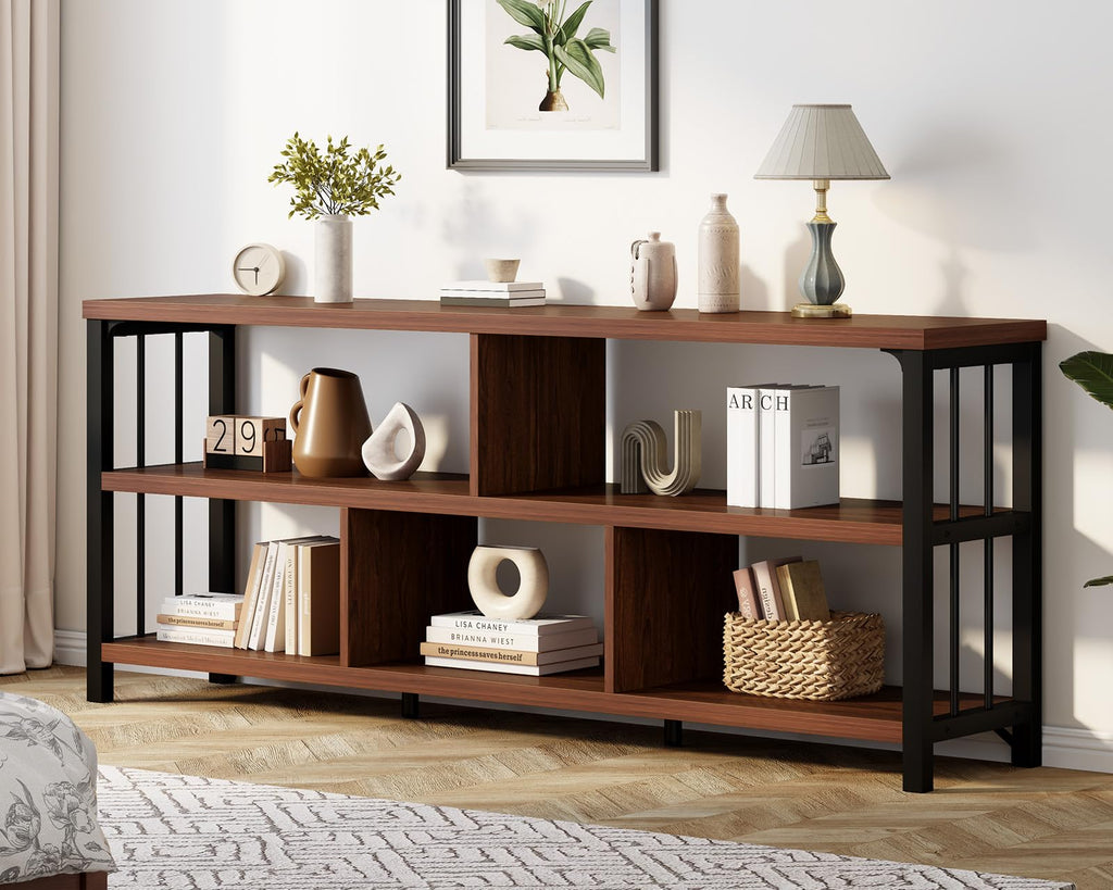 63” Long Low Open Wood Bookshelf X620920