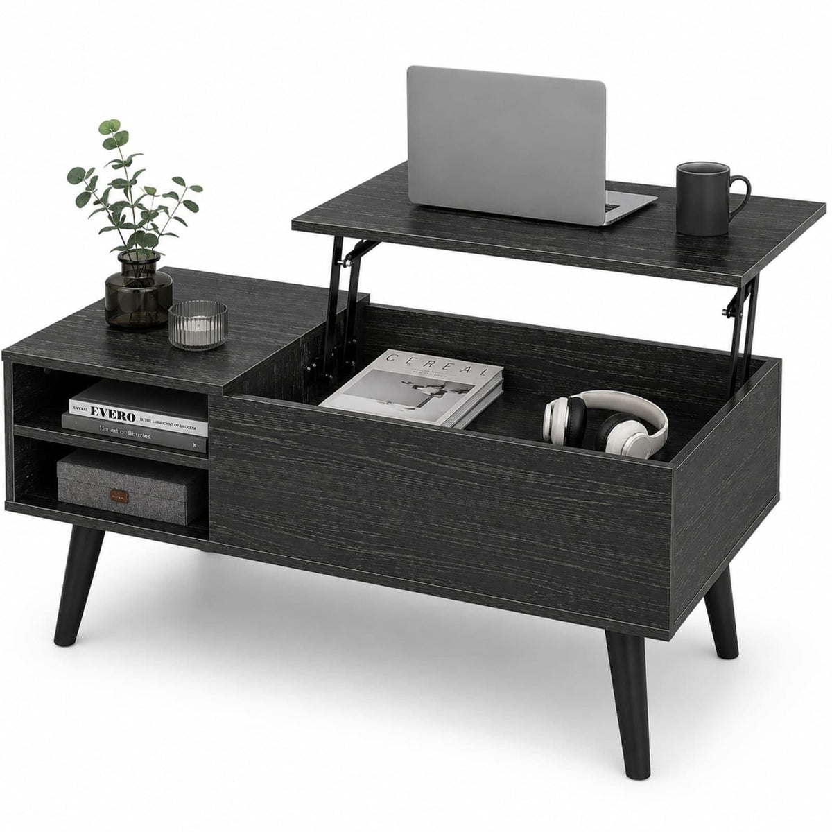 Lift Top Coffee Table with Hidden Storage, Black G881536