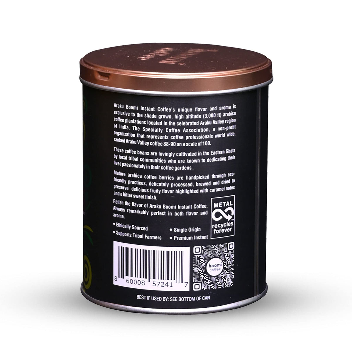 Single Origin Instant Coffee Powder Medium Roast 100% Arabica 7oz Tin E232