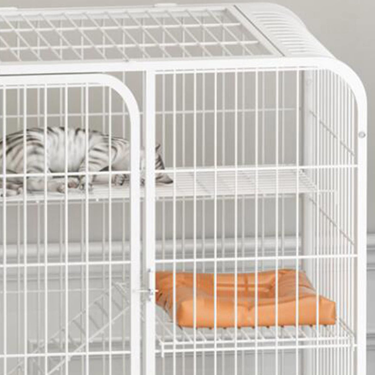 Large 3-Tier Metal Wire Cat Cage with Hammock and Casters G703757