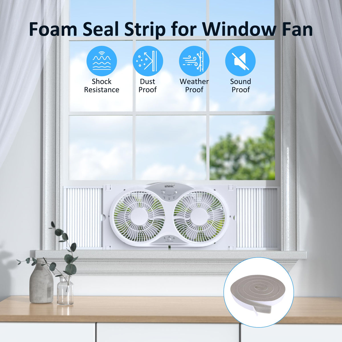 9" Twin Window Fan with Remote N3397
