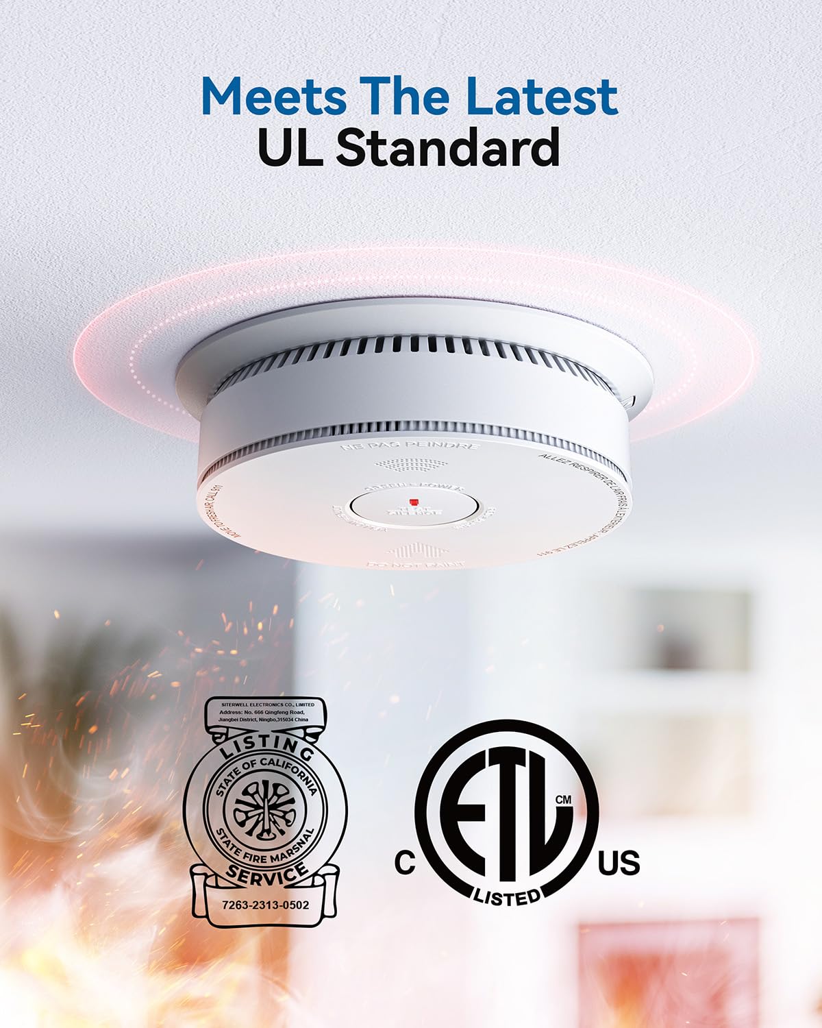 Smoke and Carbon Monoxide Detector Combo 10 Year Battery V43758