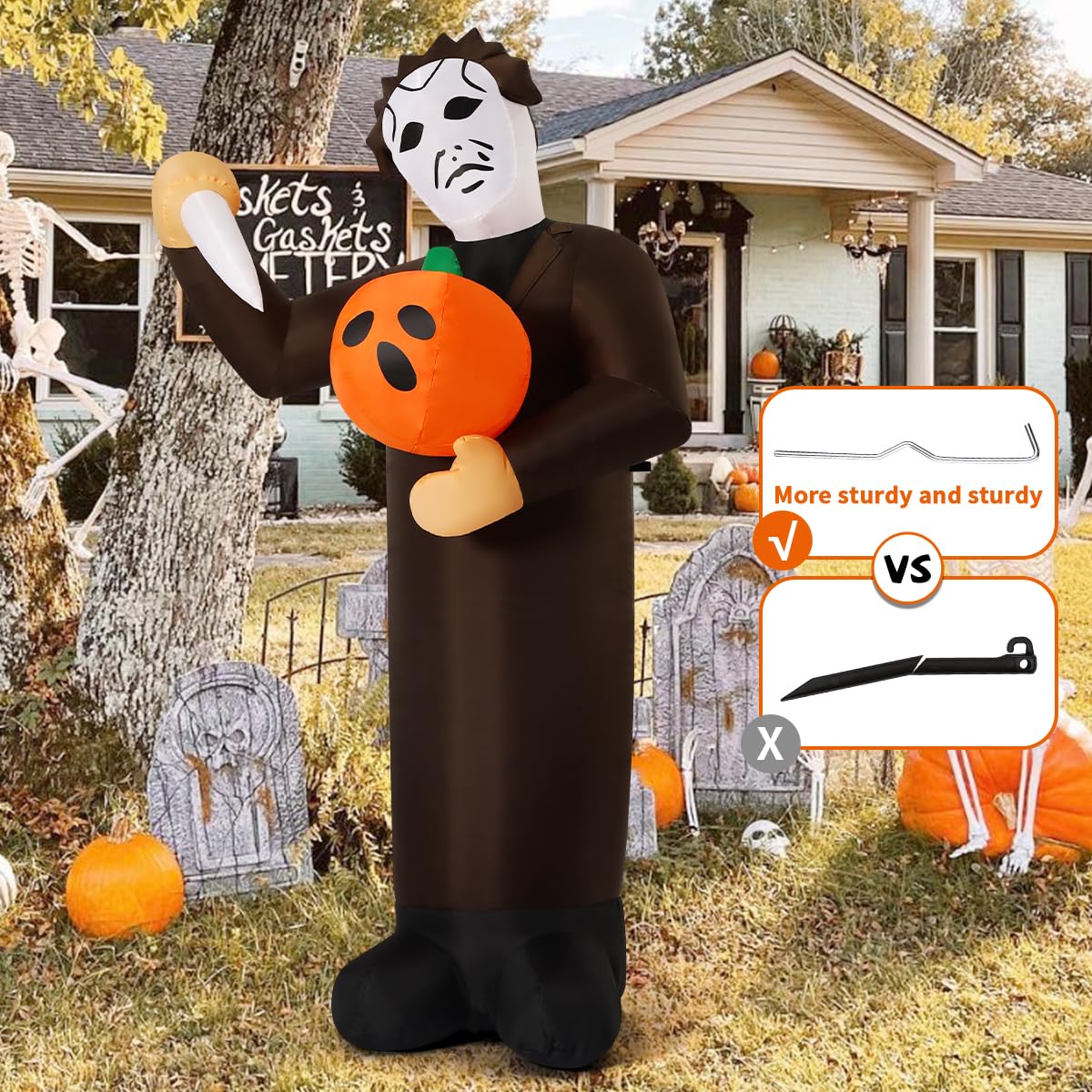 6FT Inflatable Scary Pumpkin with Built-in LEDs C6736