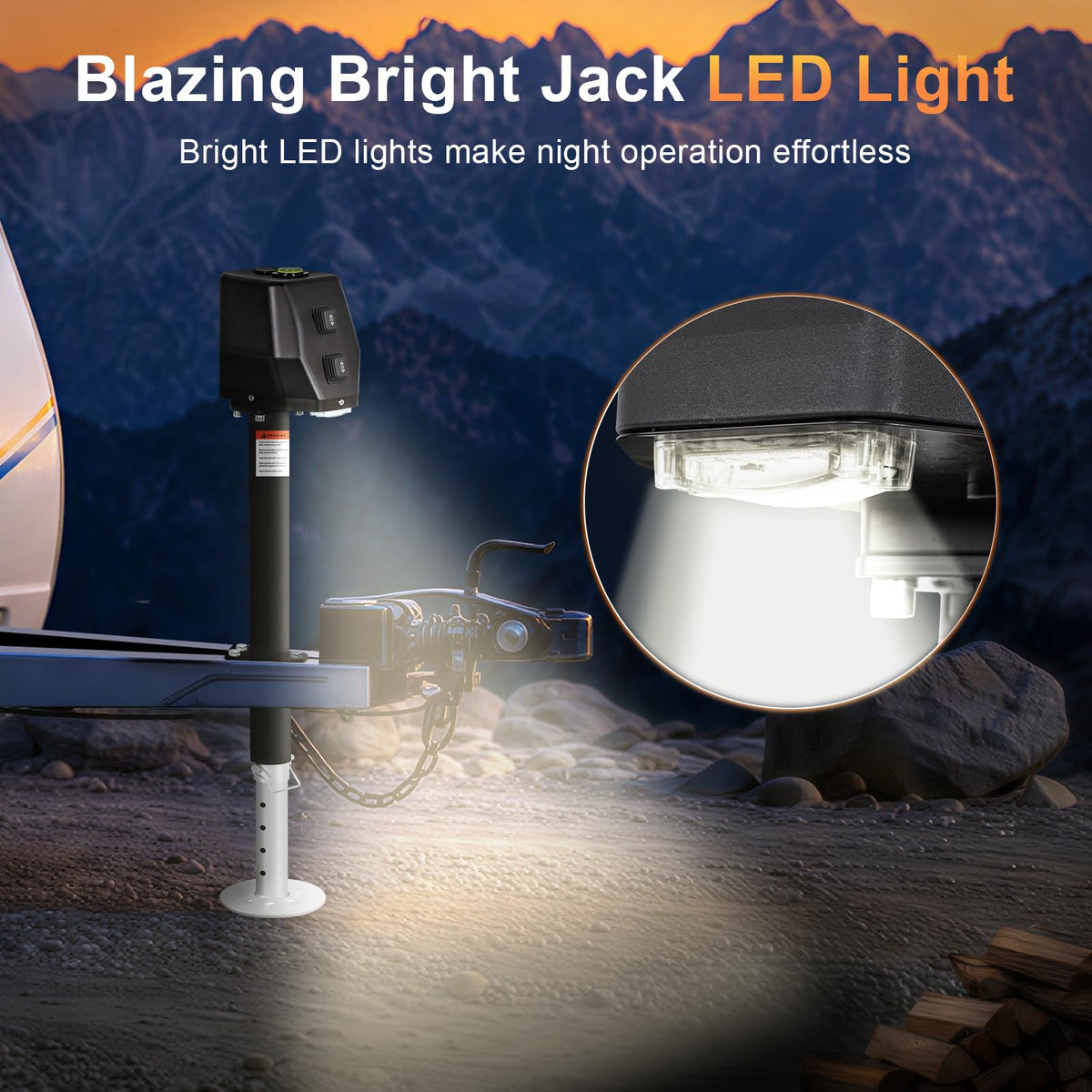 Waterproof Electric Trailer Jack with Built-in Spirit Level S1289